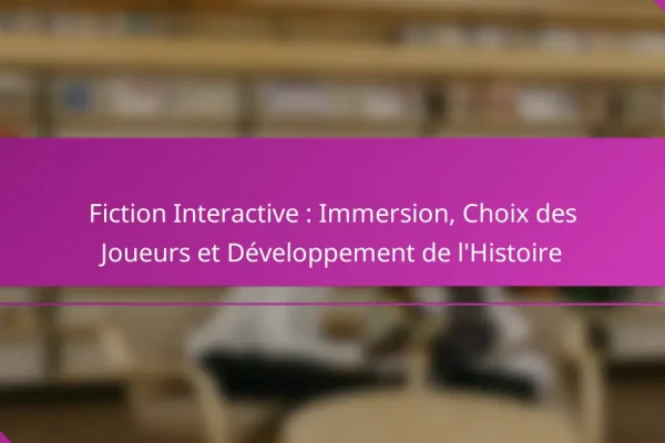 Fiction Interactive : Immersion, Choix des Joueurs et Développement de l’Histoire