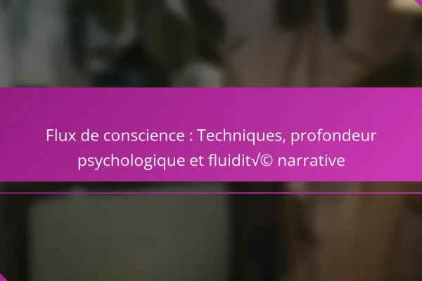 Flux de conscience : Techniques, profondeur psychologique et fluidité narrative